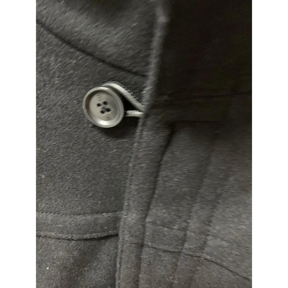 Banana Republic Large Men's Loop Button Jacket $280 Black Wool Winter‎ Coat